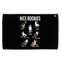 Nice Boobies Pun Adult Joke Funny Bird Lover Birdwatcher Grommeted Golf Towel