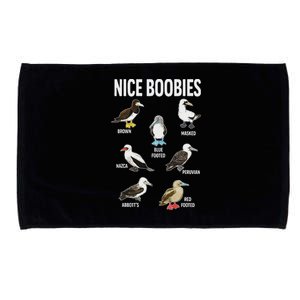 Nice Boobies Pun Adult Joke Funny Bird Lover Birdwatcher Microfiber Hand Towel