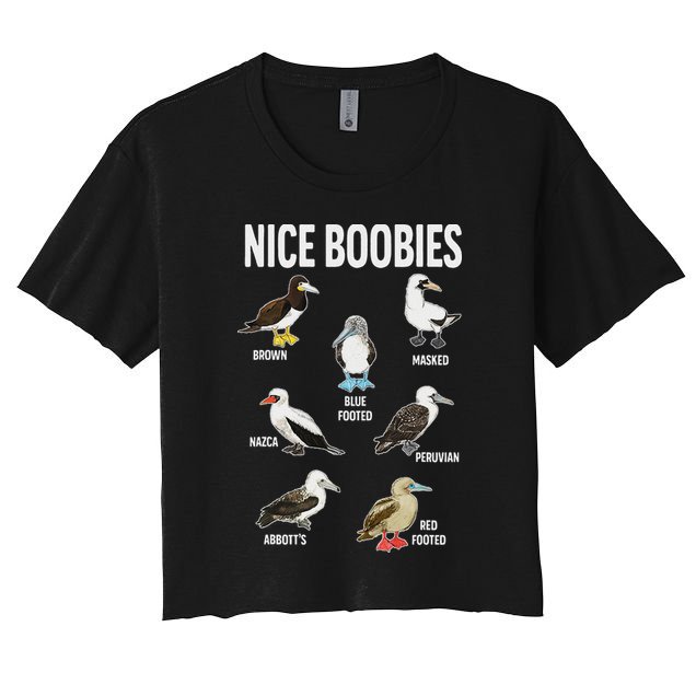 Nice Boobies Pun Adult Joke Funny Bird Lover Birdwatcher Crop Top
