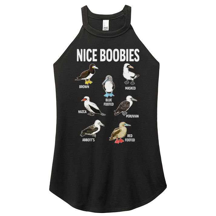 Nice Boobies Pun Adult Joke Funny Bird Lover Birdwatcher Women's Perfect Tri Rocker Tank