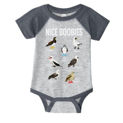 Nice Boobies Pun Adult Joke Funny Bird Lover Birdwatcher Infant Baby Jersey Bodysuit