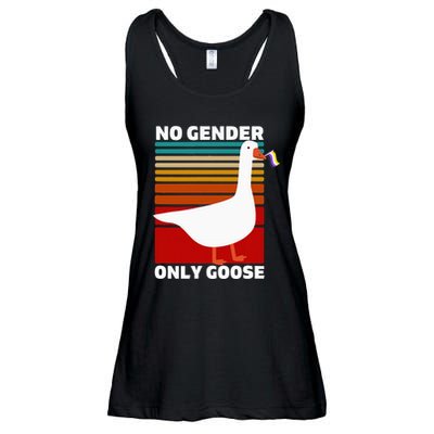 Non Binary Pride Funny No Gender Only Goose Lgbtq Enby Flag Ladies Essential Flowy Tank