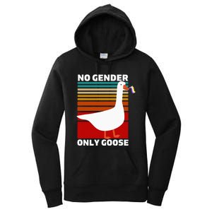 Non Binary Pride Funny No Gender Only Goose Lgbtq Enby Flag Women's Pullover Hoodie