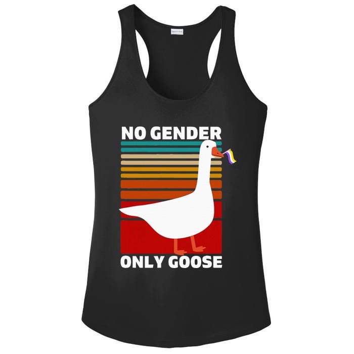 Non Binary Pride Funny No Gender Only Goose Lgbtq Enby Flag Ladies PosiCharge Competitor Racerback Tank