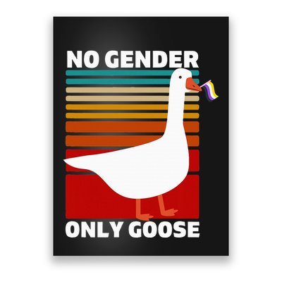 Non Binary Pride Funny No Gender Only Goose Lgbtq Enby Flag Poster