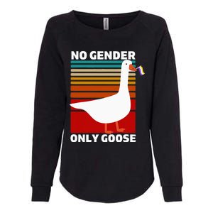 Non Binary Pride Funny No Gender Only Goose Lgbtq Enby Flag Womens California Wash Sweatshirt