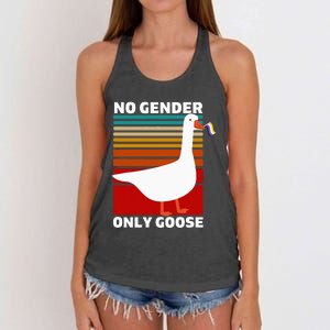 Non Binary Pride Funny No Gender Only Goose Lgbtq Enby Flag Women's Knotted Racerback Tank