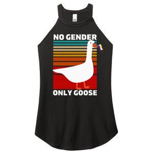 Non Binary Pride Funny No Gender Only Goose Lgbtq Enby Flag Women's Perfect Tri Rocker Tank