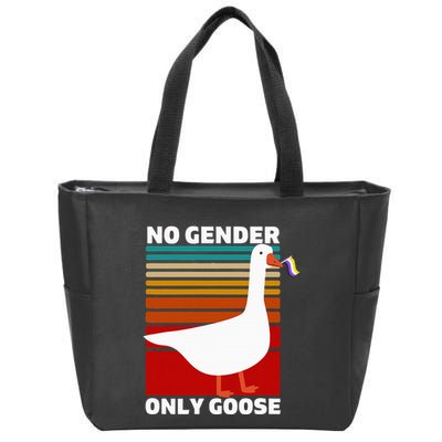 Non Binary Pride Funny No Gender Only Goose Lgbtq Enby Flag Zip Tote Bag