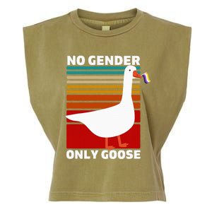 Non Binary Pride Funny No Gender Only Goose Lgbtq Enby Flag Garment-Dyed Women's Muscle Tee