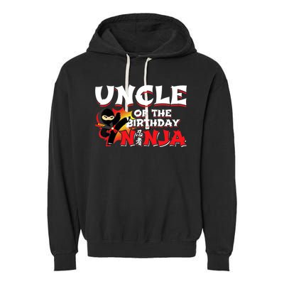 Ninja Birthday Party - Uncle of the Birthday Ninja Garment-Dyed Fleece Hoodie