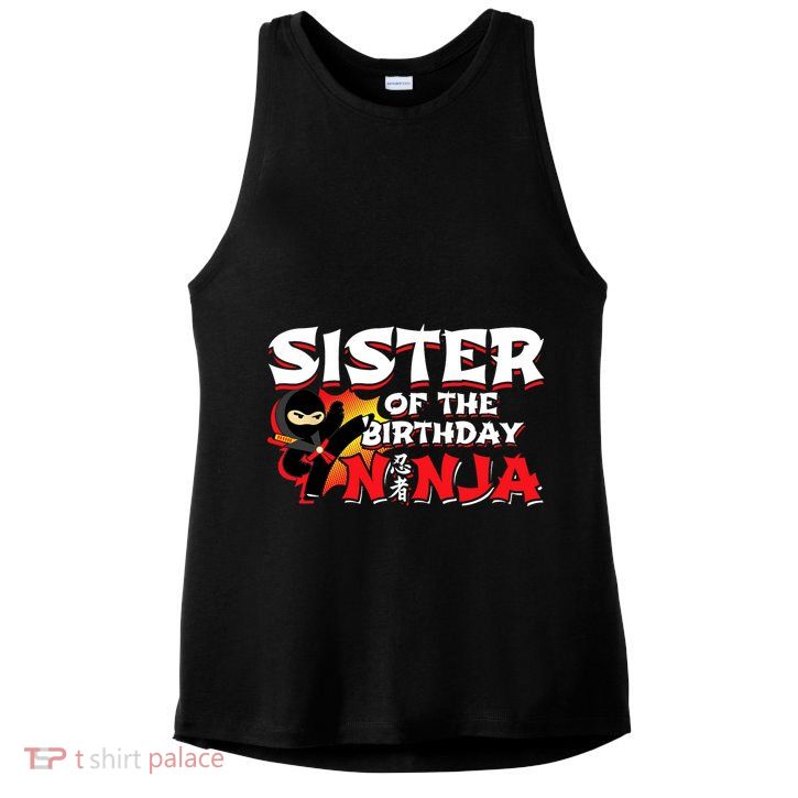 Ninja Birthday Party - Sister of the Birthday Ninja Ladies PosiCharge Tri-Blend Wicking Tank