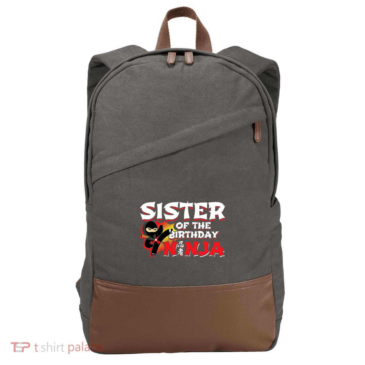 Ninja Birthday Party - Sister of the Birthday Ninja Cotton Canvas Backpack