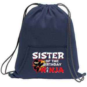 Ninja Birthday Party - Sister of the Birthday Ninja Sweatshirt Cinch Pack Bag