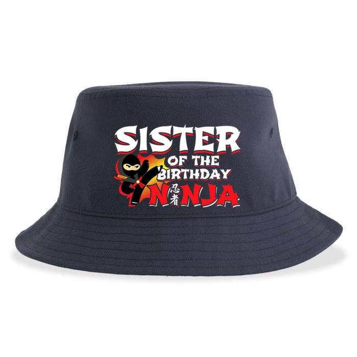 Ninja Birthday Party - Sister of the Birthday Ninja Sustainable Bucket Hat