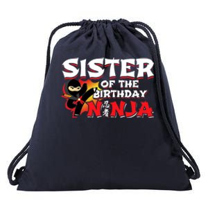 Ninja Birthday Party - Sister of the Birthday Ninja Drawstring Bag