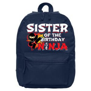 Ninja Birthday Party - Sister of the Birthday Ninja 16 in Basic Backpack