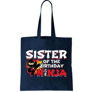 Ninja Birthday Party - Sister of the Birthday Ninja Tote Bag