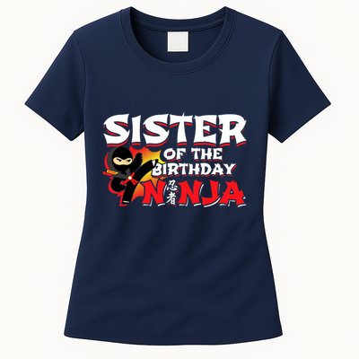 Ninja Birthday Party - Sister of the Birthday Ninja Womens T-Shirt