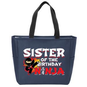 Ninja Birthday Party - Sister of the Birthday Ninja Zip Tote Bag