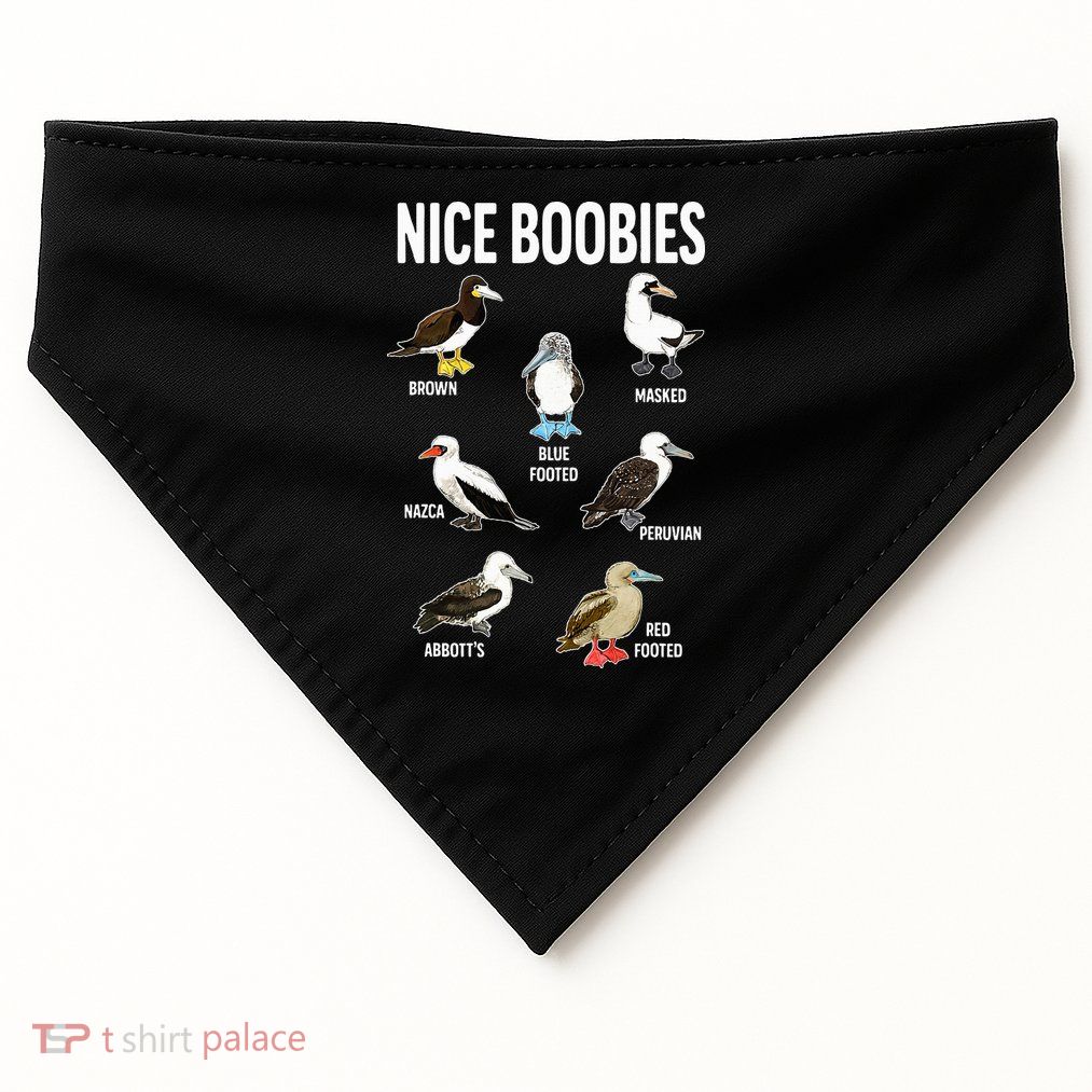 Nice Boobies Pun Adult Joke Funny Bird Lover Birdwatcher USA-Made Doggie Bandana
