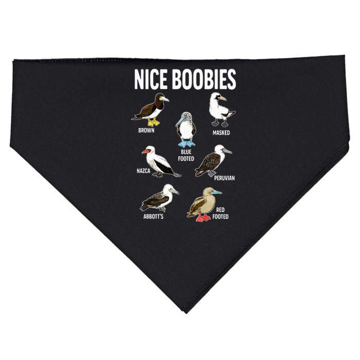 Nice Boobies Pun Adult Joke Funny Bird Lover Birdwatcher USA-Made Doggie Bandana