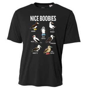 Nice Boobies Pun Adult Joke Funny Bird Lover Birdwatcher Cooling Performance Crew T-Shirt