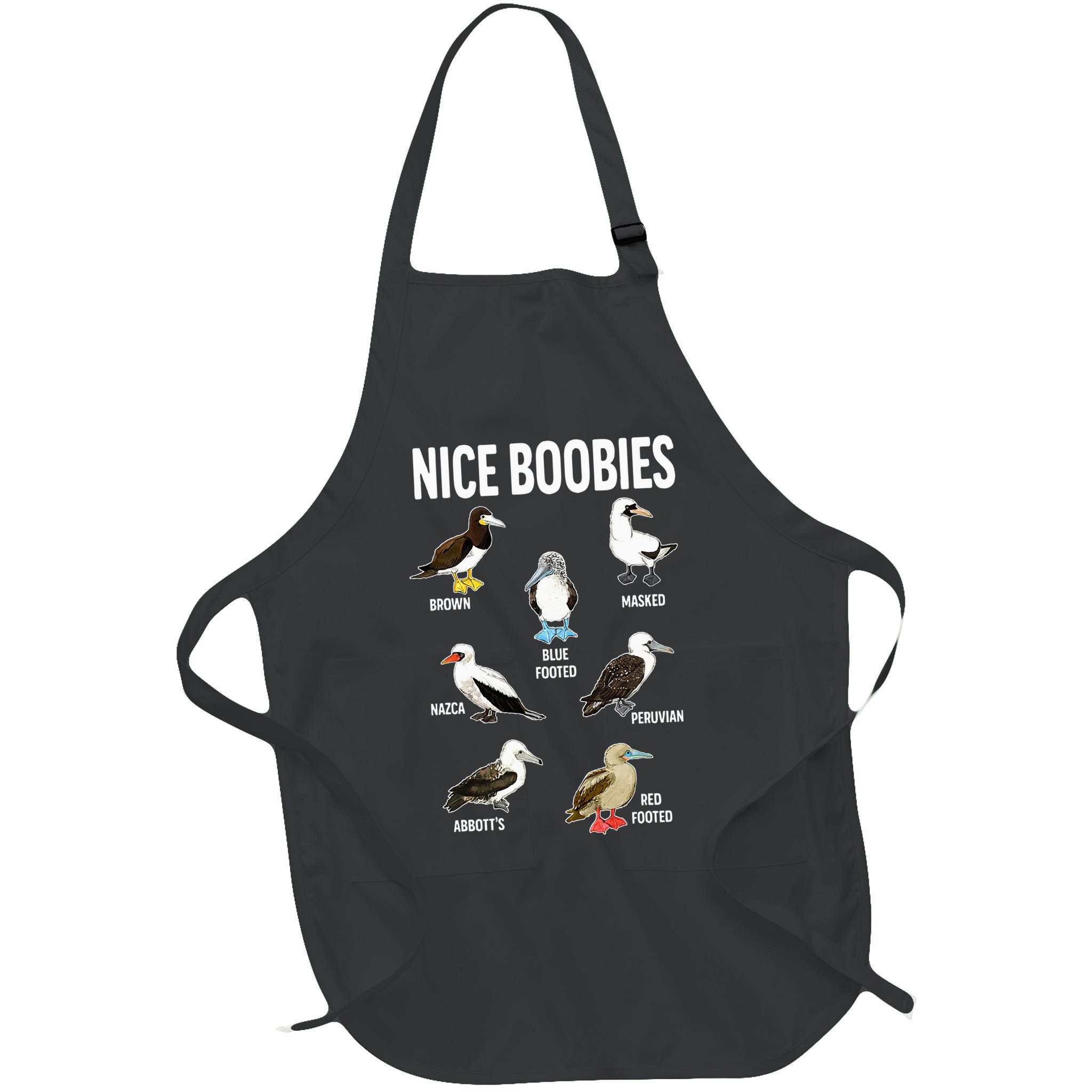 Nice Boobies Pun Adult Joke Funny Bird Lover Birdwatcher Apron