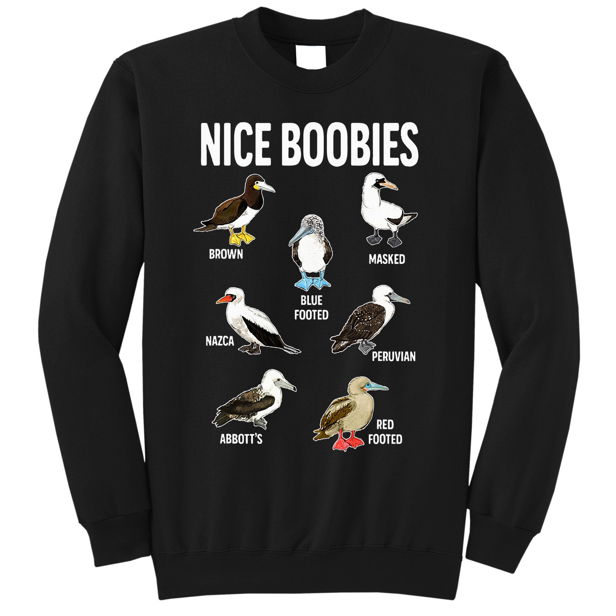 Nice Boobies Pun Adult Joke Funny Bird Lover Birdwatcher Sweatshirt