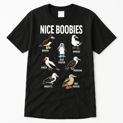 Nice Boobies Pun Adult Joke Funny Bird Lover Birdwatcher Tall T-Shirt