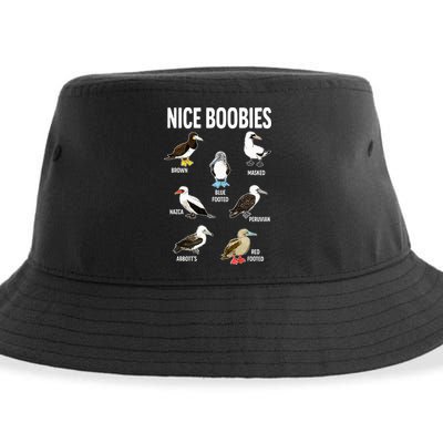 Nice Boobies Pun Adult Joke Funny Bird Lover Birdwatcher Sustainable Bucket Hat