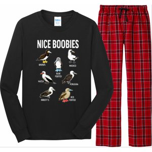 Nice Boobies Pun Adult Joke Funny Bird Lover Birdwatcher Long Sleeve Pajama Set