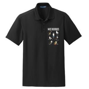 Nice Boobies Pun Adult Joke Funny Bird Lover Birdwatcher Dry Zone Grid Polo