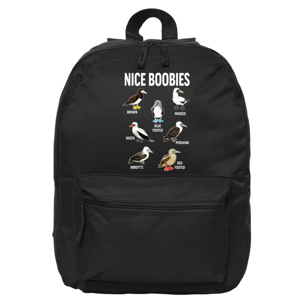 Nice Boobies Pun Adult Joke Funny Bird Lover Birdwatcher 16 in Basic Backpack