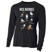 Nice Boobies Pun Adult Joke Funny Bird Lover Birdwatcher Cooling Performance Long Sleeve Crew