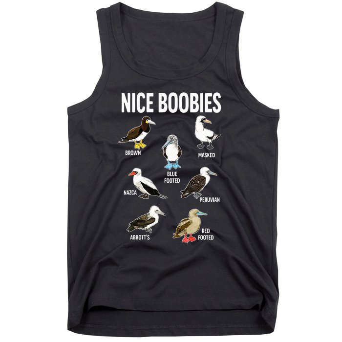 Nice Boobies Pun Adult Joke Funny Bird Lover Birdwatcher Tank Top