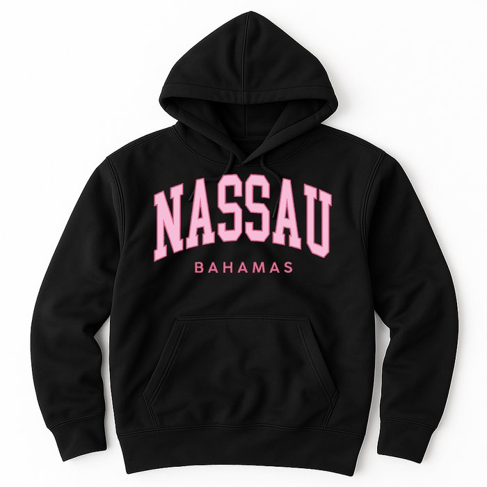 Nassau Bahamas Preppy Retro Pink Souvenir Hoodie