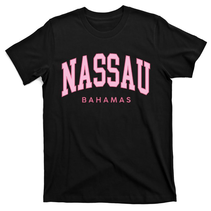 Nassau Bahamas Preppy Retro Pink Souvenir T-Shirt