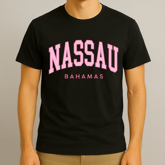 Nassau Bahamas Preppy Retro Pink Souvenir T-Shirt