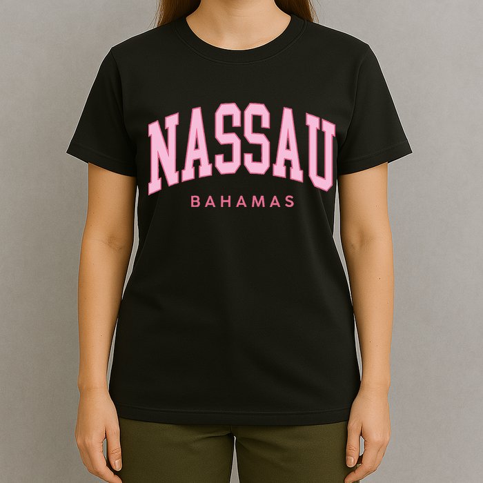 Nassau Bahamas Preppy Retro Pink Souvenir T-Shirt