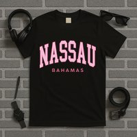 Nassau Bahamas Preppy Retro Pink Souvenir T-Shirt