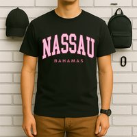 Nassau Bahamas Preppy Retro Pink Souvenir T-Shirt