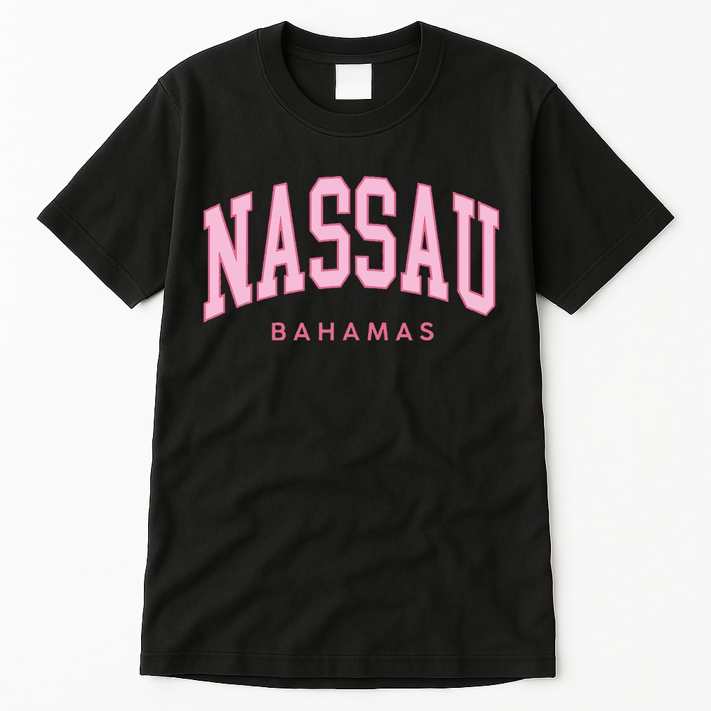 Nassau Bahamas Preppy Retro Pink Souvenir Tall T-Shirt
