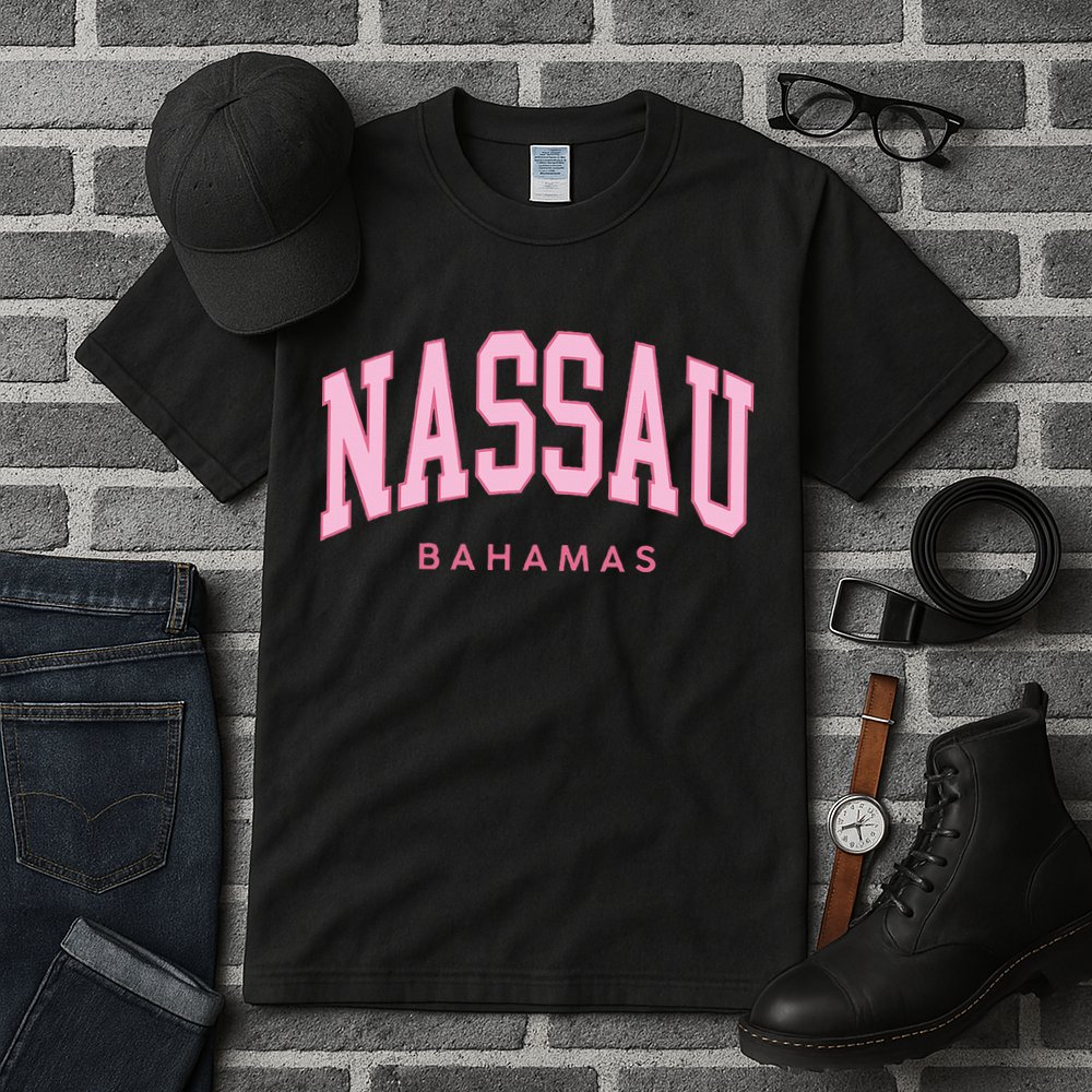 Nassau Bahamas Preppy Retro Pink Souvenir Tall T-Shirt