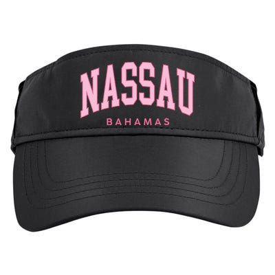 Nassau Bahamas Preppy Retro Pink Souvenir Adult Drive Performance Visor