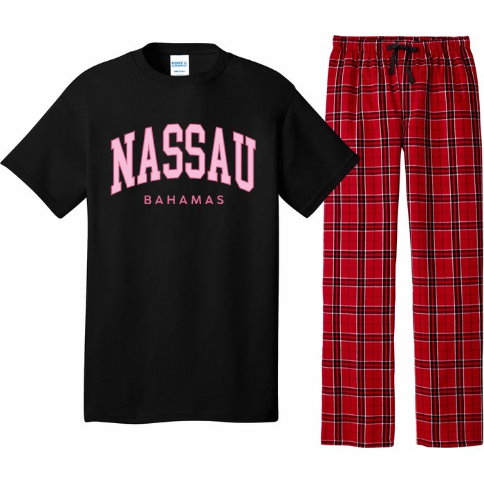 Nassau Bahamas Preppy Retro Pink Souvenir Pajama Set