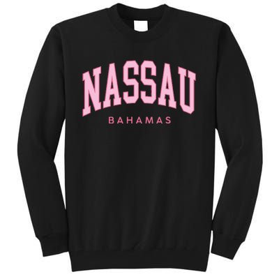 Nassau Bahamas Preppy Retro Pink Souvenir Tall Sweatshirt