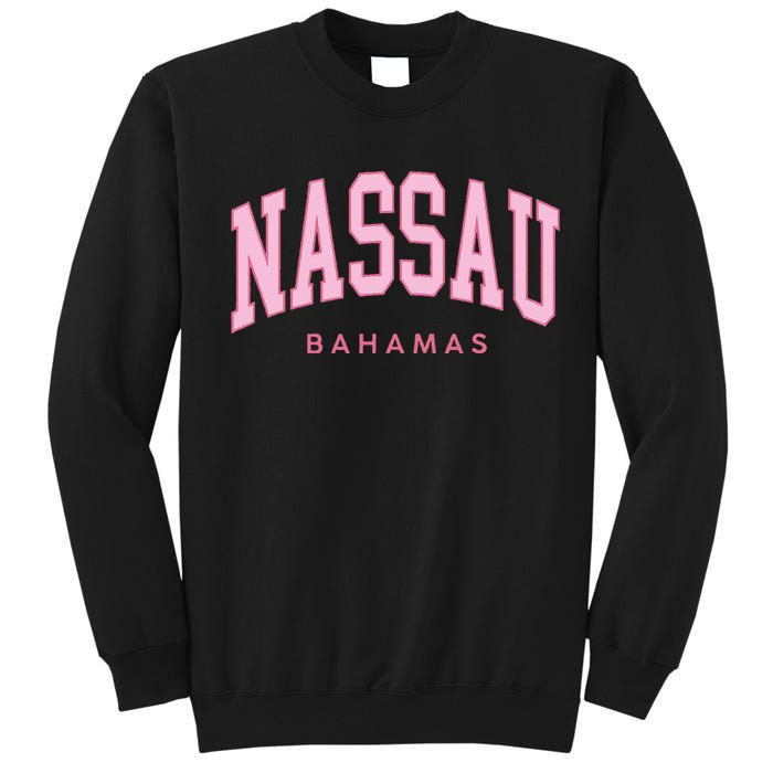 Nassau Bahamas Preppy Retro Pink Souvenir Tall Sweatshirt