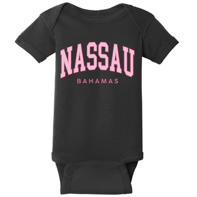 Nassau Bahamas Preppy Retro Pink Souvenir Baby Bodysuit