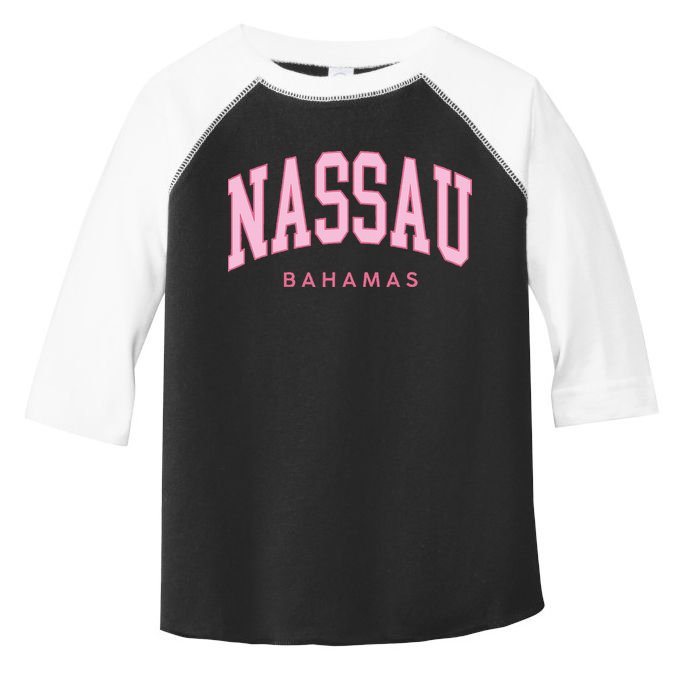 Nassau Bahamas Preppy Retro Pink Souvenir Toddler Fine Jersey T-Shirt